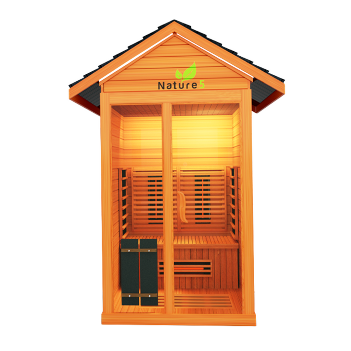 Medical Sauna Hybrid Outdoor Sauna Nature 5 Version 2 Full-Spectrum Infrared Tech