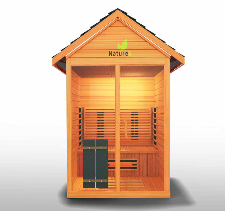 Medical Sauna Hybrid Outdoor Sauna Nature 6 Version 2 Full Spectrum Infrared Tech