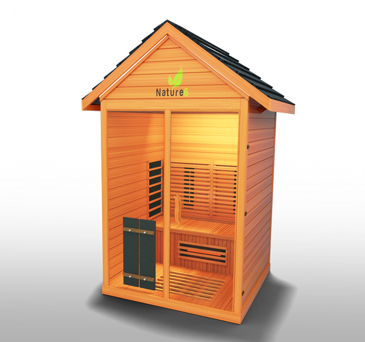 Medical Sauna Hybrid Outdoor Sauna Nature 6 Version 2 Full Spectrum Infrared Tech