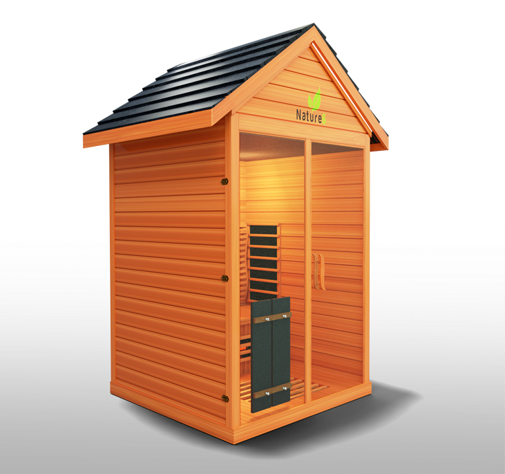 Medical Sauna Hybrid Outdoor Sauna Nature 6 Version 2 Full Spectrum Infrared Tech