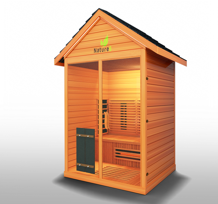 Medical Sauna Hybrid Outdoor Sauna Nature 6 Version 2 Full Spectrum Infrared Tech