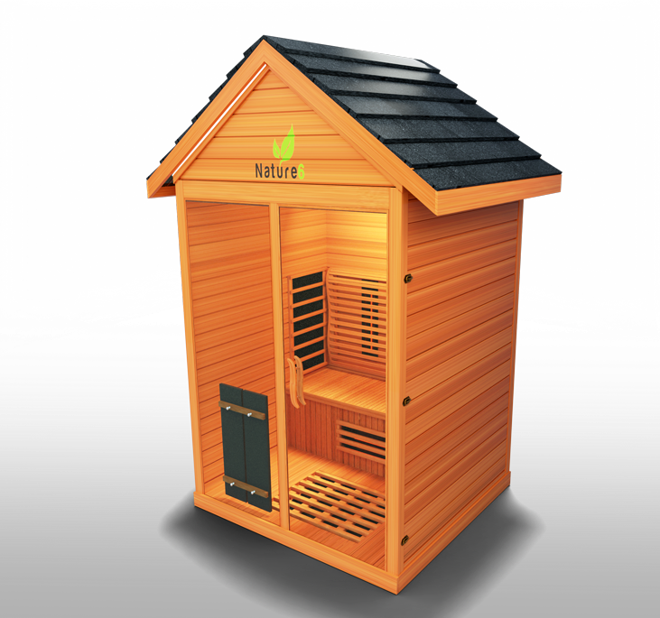 Medical Sauna Hybrid Outdoor Sauna Nature 6 Version 2 Full Spectrum Infrared Tech