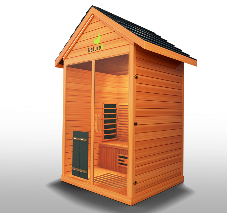 Medical Sauna Hybrid Outdoor Sauna Nature 6 Version 2 Full Spectrum Infrared Tech