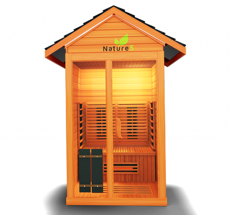 Medical Sauna Hybrid Outdoor Sauna Nature 5 Version 2 Full-Spectrum Infrared Tech